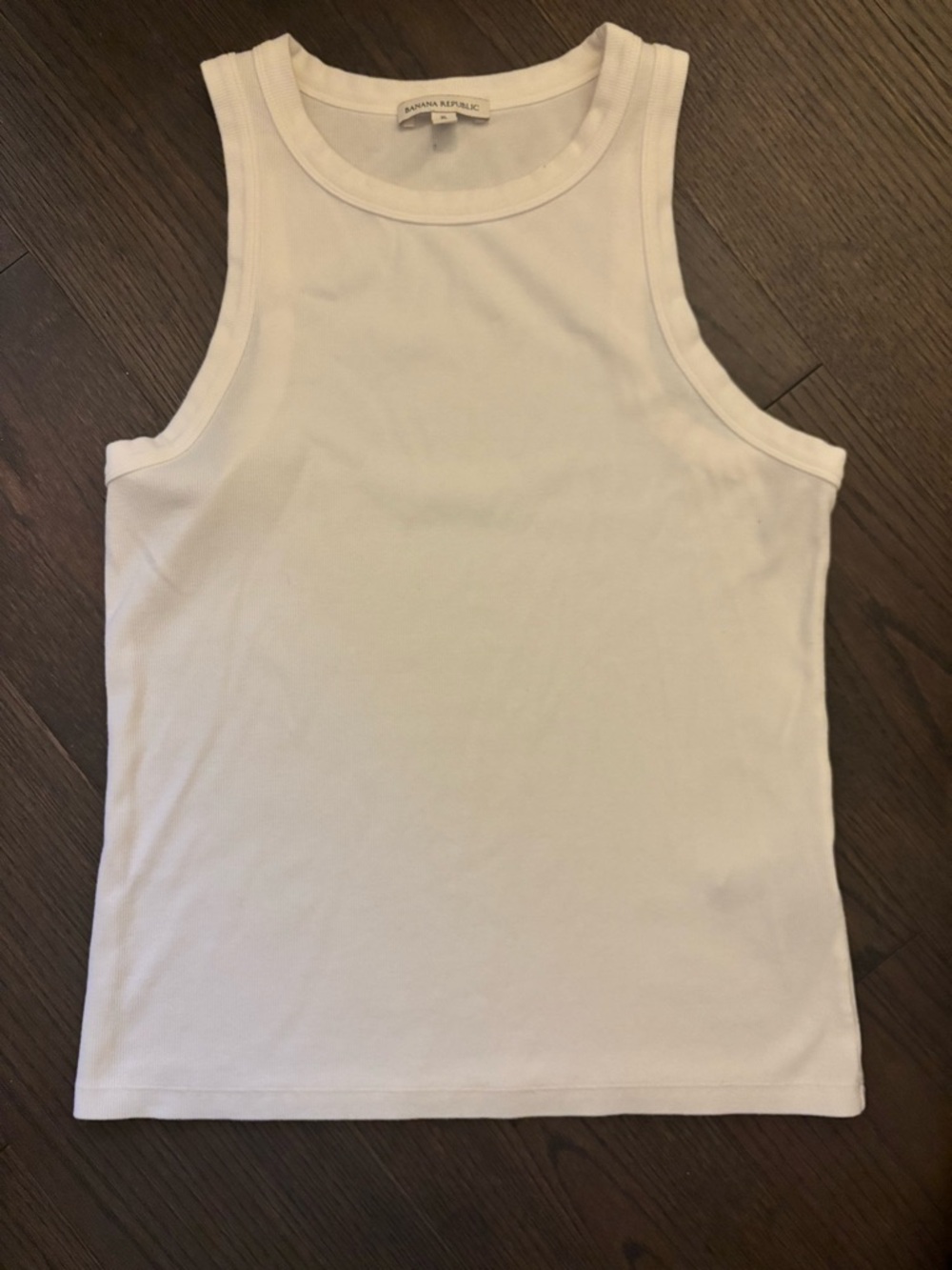 Banana Republic White Ribbed Crewneck Tank